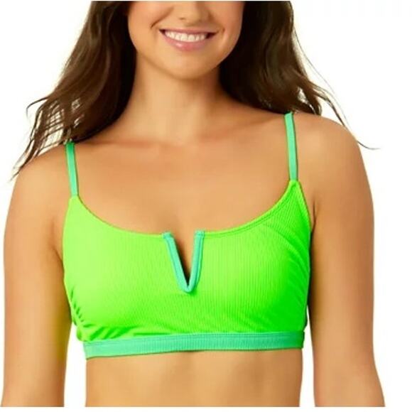 Salt + Cove Juniors V-Wire Ribbed Bralette Mint Colorblock - Picture 1 of 6